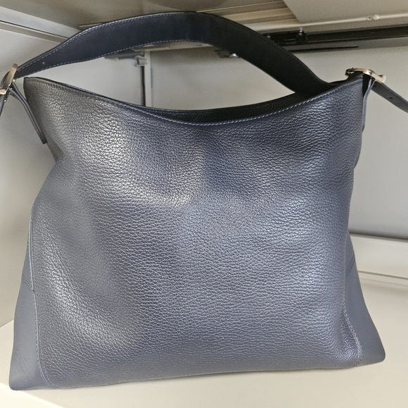 Aspinal of London Leather Shoulder Bag Navy LIKE NEW W/ DUSTBAG - Picture 2 of 14